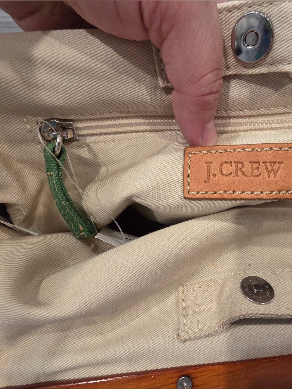 JCREW Vintage Inspired Tapestry Wood Handle NWT - Picture 8 of 10